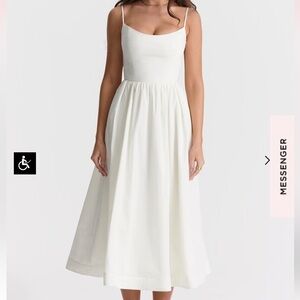 House of CB White Spaghetti-Strap Midi Dress